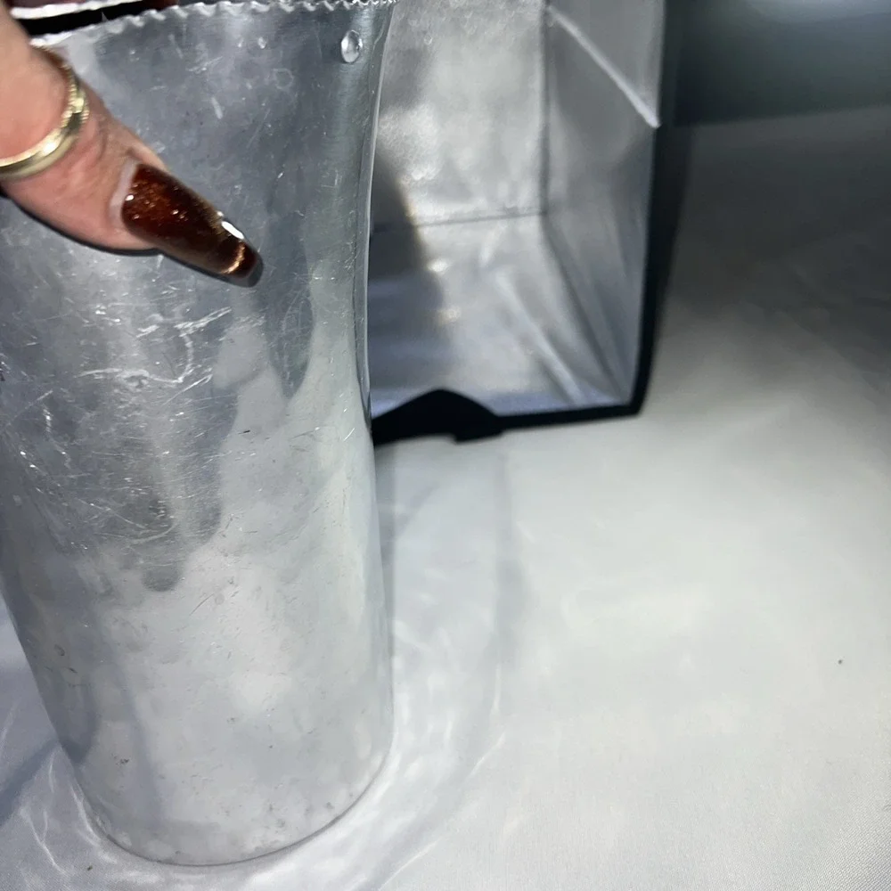 Vintage KEYSTONE‎ WARE HAMMERED ALUMINUM PITCHER w/lip stopper 1950'S
